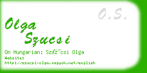 olga szucsi business card